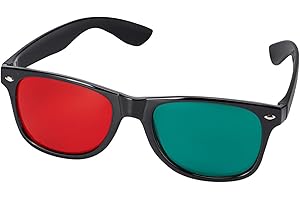 NIDONE Gafas 3D, Marco Negro Rojo Verde visión 3D de visualización para el Juego de DVD de la película de TV Dimensional y ambliopía