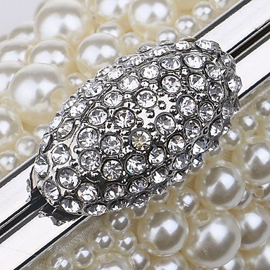 Woman Fashion Luxus Hochwertige Imitation Pearl Diamonds Abend Tasche Champagne