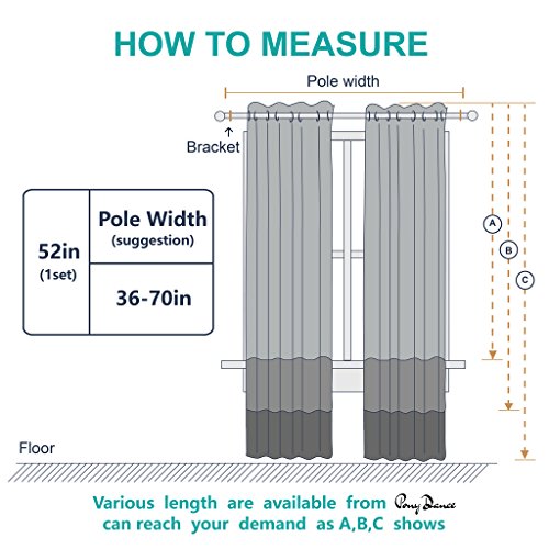 Ponydance Thermal Insulated Top Eyelets Blackout Curtains Panels for Bedroom, 52