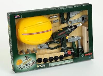 Klein - 8418 - Jeu d'imitation - Grand set outils Bosch avec visseuse et casque de travail
