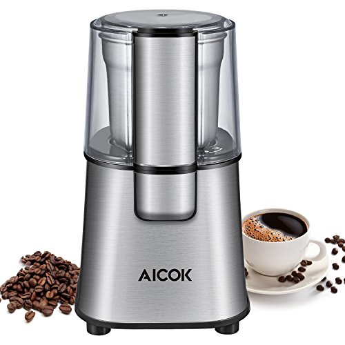 Book's Cover ofAicok Molinillo de café de Acero inoxidable para Semilla Especia Pimienta Electrico Molinillo de café con Desmontable tazón Capacidad de 65g adecuado para 13 taza de café 200W