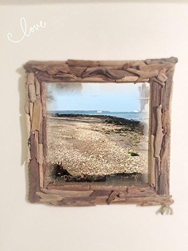 Driftwood Mirror, Square Mirror, Nautical Decor, Isle of Wight beaches. Rope edged 50x50cm Home Decor Shabby Chic Beach Theme Marine