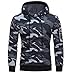 Produktbild ZEZKT-Herren Männer Camouflage Hoodie mit Kapuze Sweatshirt Weihnachts Tops Schlank Patchwork Jacke Hülsenmantel Oversize Strickpullover Sport Tank Top Herren Lange Hülse Outwear (Grau, M)