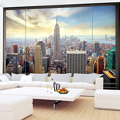 Fototapete Fenster nach New York 352 x 250 cm – Vliestapete – Wandtapete – Vlies Phototapete – Wand – Wandbilder XXL – !!! 100% MADE IN GERMANY !!! Runa Tapete 9026011a - 4