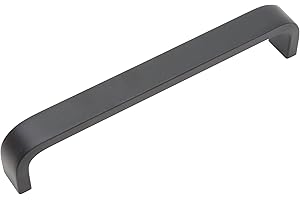 Decoranddecor Sable D Shaped Aluminium Kitchen Cabinet Pull Handles (128mm Hole Center, Matt Black)