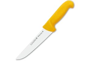 3 Claveles Cuchillo Carnicero Estrecho Proflex, Acero Inoxidable, Amarillo, 18 cm-7"