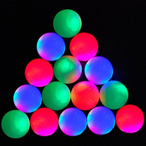 EliteShine15-piece LED Night Balls Glow in the Dark Night Flyer Golf Ball Range Balls (Mixed Colors)