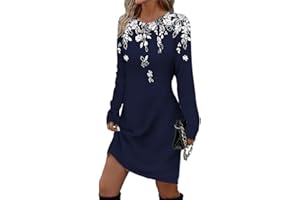 Onsoyours Femme Automne Hiver Robe col Pile Robe à Manche Longue Robe Poches Assorties Décontractée Élégante Vintage Fente Robe