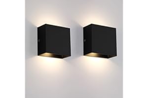 FUPE 2 pezzi applique da Parete interno Nero moderne up down applique da Parete 12W 3000k lampada da Parete interno per Ristorante camera da letto corridioio camera da letto lato