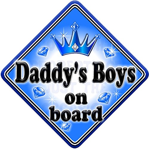 GEM JEWEL DADDYS BOYS Baby on Board Car Window Sign
