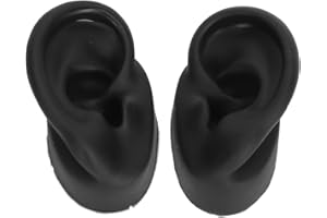 CICIGLOW Modelo de Oreja de Silicona de 2 Piezas, Modelo Flexible Suave Izquierdo y Derecho, Práctica de Perforación de Oreja Falsa para Exhibición de Joyería, maniquí de Acupuntura,
