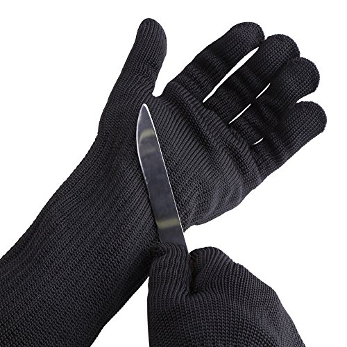 Edelstahl Wire Mesh Handschuhe Mit Langen Manschetten Hand Handgelenk Unterarm Protector Cut Resistant Ärmel Sicherheit Arbeitshandschuhe - 4