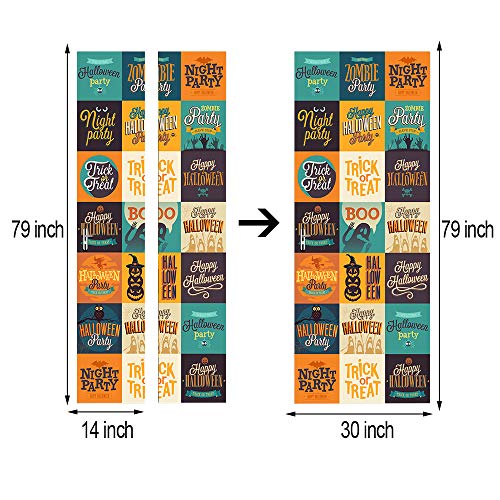 Preisvergleich Produktbild Likecrazy Halloween Wandaufkleber 3D Tür Wasserdichte Dekoration Aufkleber Charmant Wandaufkleber Blumenmuster Wandtattoos für Wohnzimmer Schlafzimmer Kinderzimmer Badezimmer (Orange,one size)