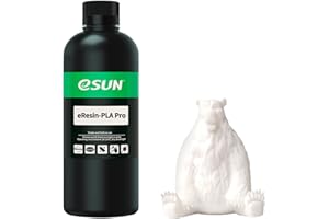 eSUN Oparty na Roślinach Pro 3D Printer Szybka Żywica, LCD UV 405nm Wysoka Precyzja Żywica na bazie PLA Żywica Fotopolimerowa do Monochromatycznego Ekranu Drukarka 3D Płynna Żywica 3D, 1000g Biały