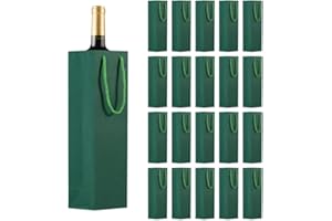 XOCOME Bolsa de regalo para botellas de vino, ventana transparente, bolsa de regalo de vino premium con asa, organizador de vino kraft para Navidad, boda, fiesta