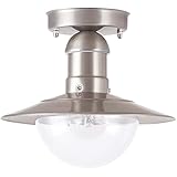 Rabalux Oslo - Lampada a sospensione da esterno, Metallo Plastica, acciaio inox, 24 x 24 x 21,5 cm, E27