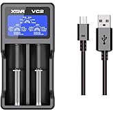 XTAR VC2 Premium USB Charger w/LCD Screen for 3.6V/3.7V Li-ion/IMR/INR/ICR 10440 14500 14650 16340 17335 17500 17670 18350 18