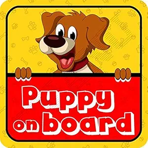 CVANU Puppy On Board Kids Safety Warning Sticker for Driver, Safety Caution Sign Stickers CV-20