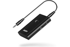 ZIOCOM Transmisor Bluetooth para TV/Reproductor de MP3/PC, Receptor Bluetooth para Automóvil/Altavoz/Estéreo Doméstico, Adaptador inalámbrico de Audio Dos en uno (Conexión de 3,5mm AUX y RCA)