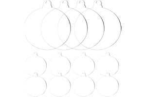 BCZR 12pcs Plaque Acrylique,Plaque Acrylique Transparente,Assiette Ronde en Acrylique Diamètre 10cm，pour Le Bricolage, La Peinture sur Cadre, Les Décorations d'arbre De Noël