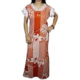 Indiatrendzs Women Cotton Nighty Floral Print Half Sleeve Maxi Nightwear 44" (Orange)