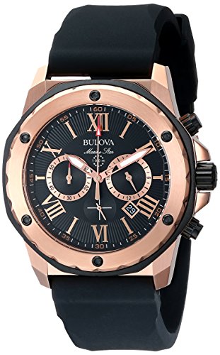 Bulova Herren-Armbanduhr Marine Star Analog Quarz Kautschuk 98B104 Bulova Herren-Armbanduhr Marine Star Analog Quarz Kautschuk 98B104