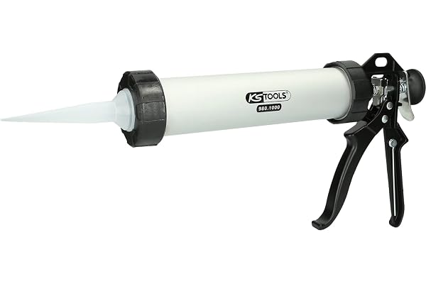 KS TOOLS 980.1000 Pistolet à silicone - pour cartouches 400 ml et poches - Noir/Blanc, Taille unique