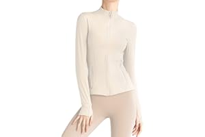 Locachy Damen Slim Fit Full Zip Athletic Running Sport Workout Jacke mit Taschen