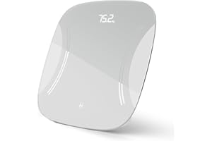 HoMedics Essential Bilancia digitale - Scala da bagno con display a LED, Monitoraggio preciso del peso in kg/lb/st, Bilancia moderna con elegante vetro temperato e piedini antiscivolo