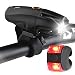 Produktbild LED Beleuchtung Set, YAMI Lichter USB aufladbar Taschenlampe zum Aufladen Lampe mit Schalter wasserfest Frontlichter, Kinderwagen Lampenset mit Frontlicht und Rücklicht, 6 Modi Akku 2600mAh
