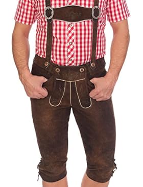 Trachten Kniebundlederhose - WIRT - kastanie