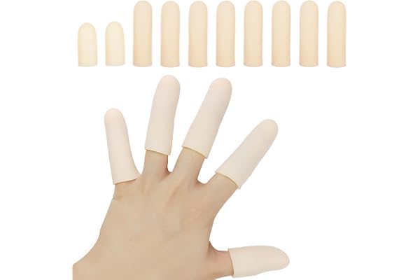 Pnrskter Protège doigt, 10 PCS doigts en gel, protection des doigts, protection doigt main, doigt en silicone, idéal pour déclencher les doigts, fissuration des doigts, arthrite des doigts