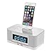 Produktbild OOLIFENG Doppelalarm FM Clock Radio mit Blitz Dock USB aufladen Bluetooth Redner für iPhone 8, 7, 7 plus, 6, 6s, 6 plus, 5, 5s, white