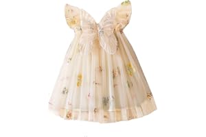 UUAISSO Tutu klänning för flickor ärmlös tyllklänning fjärilsbroderi födelsedagsfest prinsessa sommarklänning