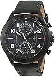 Tommy Hilfiger Herren Multi Zifferblatt Quarz Uhr mit Leder Armband 1791345