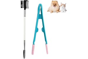 YIMEIZHIGUANG Dog Tear Stain Remover Comb 2 Pcs Double-Headed Pet Eye Comb with Soft Bristles, Gentle Dog Eye Booger Remover for Cats & Small Dogs,Safe & Effective Grooming Tool for Removing Crust, Mucus & Tear Sta