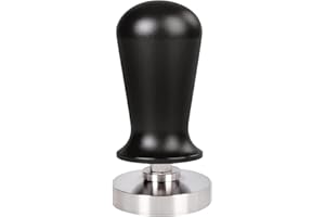 EZEBESTA 51mm Tamper Prensadores de Café Calibrado de Expreso 304 de Acero Inoxidable con Mango de Aluminio Negro Prensa de Café