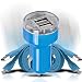 Produktbild Motorola Pro, Motorola Quench Xt3, Motorola Razr Auto Ladegerät Set - Light Blue 12v im Auto Aufladen Mini Bullet USB Dual Port + 2x Flach Micro USB Kabel Handy Smartphone Ladegerät Daten Sync Ladekabel für Ihr Handy