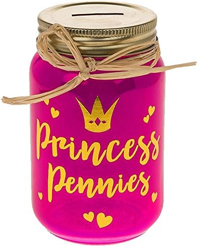 Glamorous Princess Pennies Jam Jar Money Box Gift