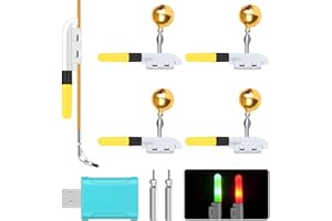 Aoreun Campanas De Alarma De Pesca, 4 Piezas Luz Nocturna para Pesca Barra de Brillo de Pesca Varillas Luminosas para Pesca de Noche Varillas Luminosas LED de Pesca caña de Pescar Flotante