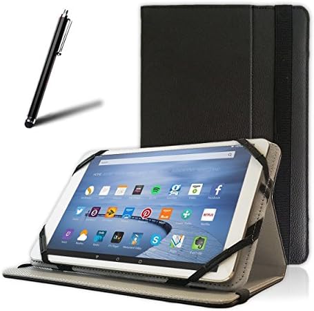TabTek Archos 90b Neon, 90 Cesium (9-Inch) Tablet Cove - Premium Lightweight Slim PU Leather Folio Tablet Case, Black