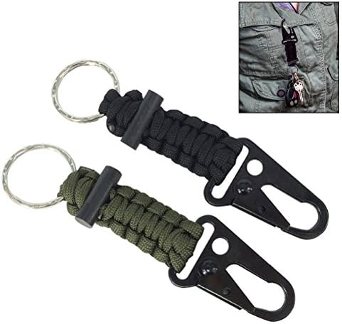 SusuTOP Paracord Keychains Survival Fire Starter with Carabiners Lanyard - Best Survival Gear Gift For Boy and Girl Scouts, Avid Outdoor Lovers(2 Pack)