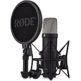 RØDE NT1 5th Gen Black Microfono a condensatore da studio a diaframma largo di quinta generazione con uscite XLR e USB, suppo