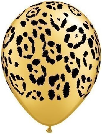 2 X Safari Animal Leopard Print Balloons x 5 - Qualatex 11'