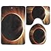 Produktbild Party Socks Total Solar Eclipse Cross 3 Piece Bathroom Rug Set Non-Slip Bath Mat Contour Rug Toilet Lid Cover Home Decorative Doormat