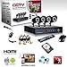 Produktbild Kit Videoüberwachung H264 CCTV 4 Kanal Infrarot-Kamera DVR 4 Kanal – 4 Vorschaltgeräte – 4 Power – Hard disk 160 GB