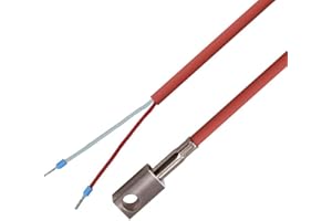 iOVEO 049OF01205 - PT100 - Sensore di superficie, raccordo quadrato in acciaio inossidabile, sonda di temperatura con cavo in silicone fino a 200°C, 5 metri