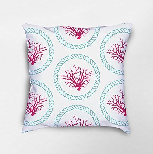 Coral Pillow, Coral Throw Pillows, Nautical Pillows, Nautical Pillow Covers, Beach House Pillow, Coastal Decor, Coastal Pillows