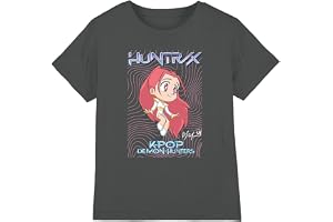 KPOP Demon Hunters Mira Poster Kids T-shirt, Charcoal, Charcoal, 7-8 år