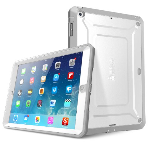 Apple iPad Air / iPad 5 Hülle - SUPCASE [Beetle Defense Serie] Gehäuse mit integriertem Displayschutz und schlagfesten Rahmen (Weiß)